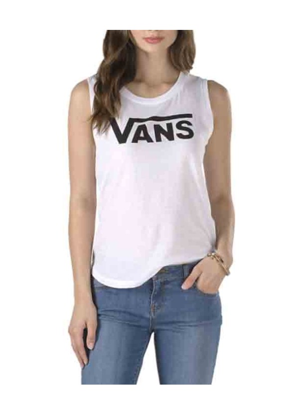 Vans γυναικείο αμάνικο λευκό tank top VA3D58YB2  | urbanfashion.gr