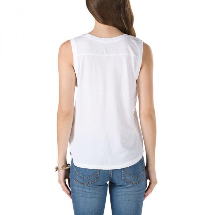 Vans γυναικείο αμάνικο λευκό tank top VA3D58YB2  | urbanfashion.gr