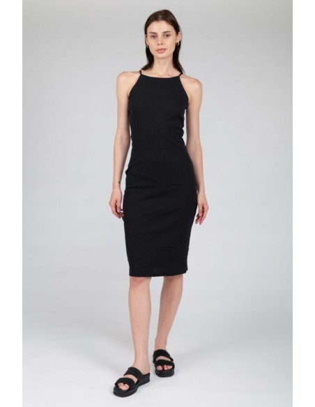 24Colors Midi Dress Black - 20999a