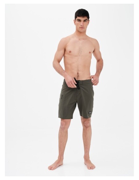 BASEHIT ΑΝΔΡΙΚΟ ΜΟΝΟΧΡΩΜΟ BOARDSHORTS 49cm OLIVE-221.BM528.28