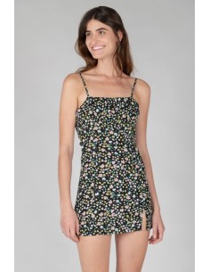 24COLOURS Floral Dress with Slit-21011