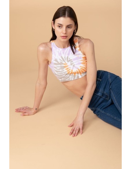 24COLOURS Tie Dye Cropped Top - 11930a