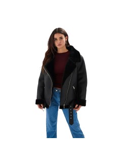 24COLOURS Faux Fur Biker Jacket-90434