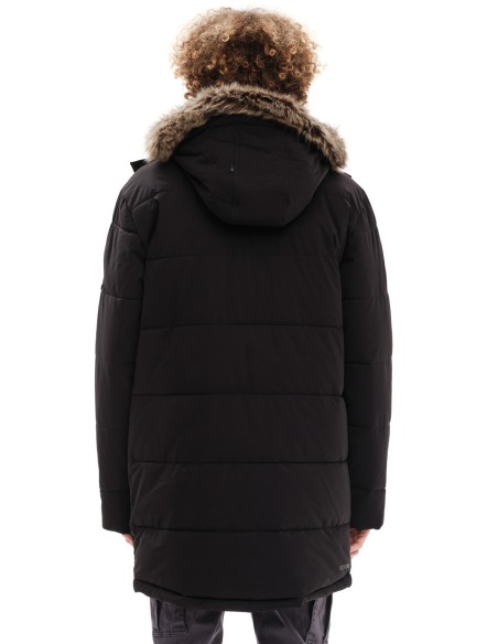 EMERSON ΜΠΟΥΦΑΝ ΜΑΚΡΥ PUFFER ΜΕ ΚΟΥΚΟΥΛΑ BLACK -  232.EM10.68