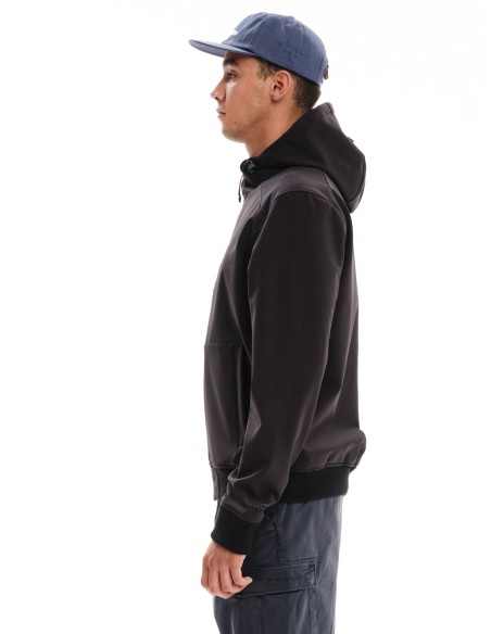 EMERSON ΜΠΟΥΦΑΝ BONDED BOMBER ΜΕ ΚΟΥΚΟΥΛΑ BLACK- 232.EM11.78