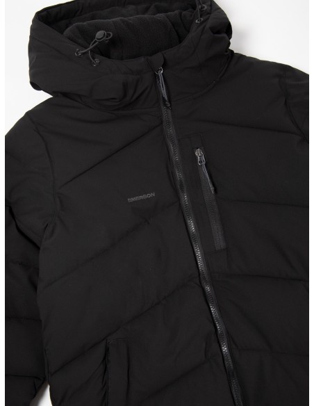 EMERSON ΜΑΚΡΥ ΜΠΟΥΦΑΝ PUFFER ΜΕ ΚΟΥΚΟΥΛΑ BLACK- 232.EW10.44