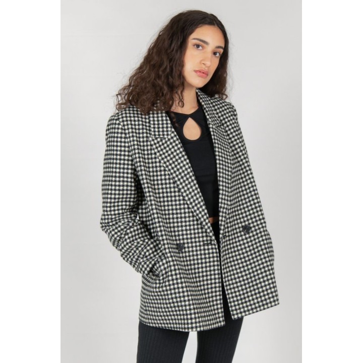 24 COLOURS Blazer Black/White Checked - 90388