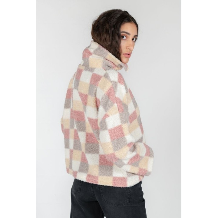 24 COLOURS Shirt Beige Teddy Checked - 50721a