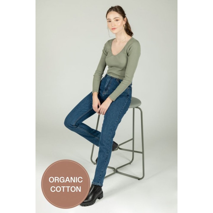 24 COLOURS Pants WET FLOOR High Waist Mom Denim - NOS21