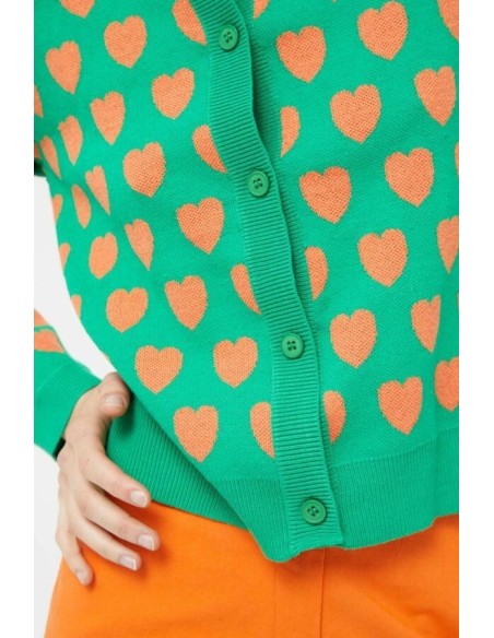 Compania Fantastica Green Heart Cardigan  - 41C/10306