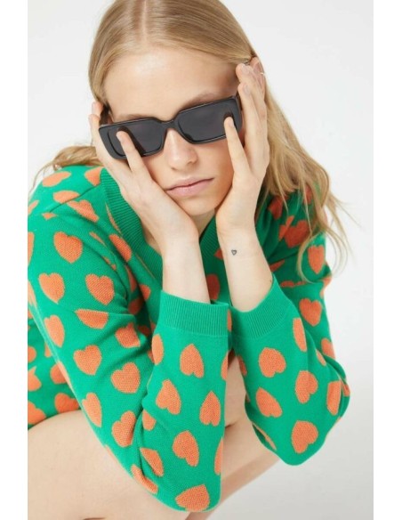 Compania Fantastica Green Heart Cardigan  - 41C/10306