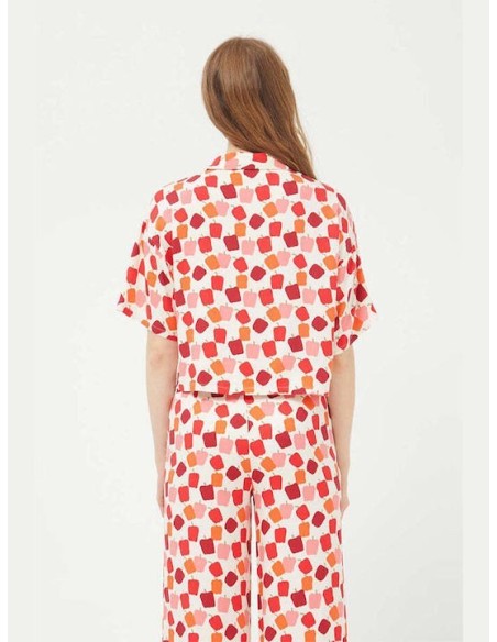 Compania Fantastica Κοντομάνικο Γυναικείο Πουκάμισο - 41C/11057