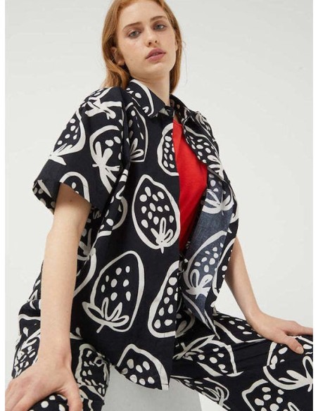 Compania Fantastica Κοντομάνικο Γυναικείο Πουκάμισο - 41C/41012