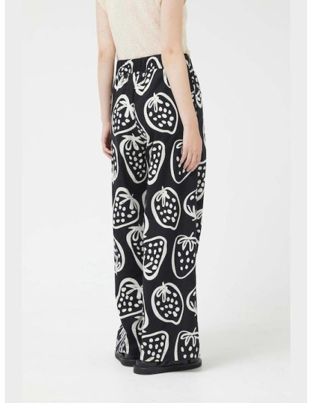 Compania Fantastica Γυναικείο Ψηλόμεσο Βαμβακερό Παντελόνι με Λάστιχο Μαύρο - 41C/41013