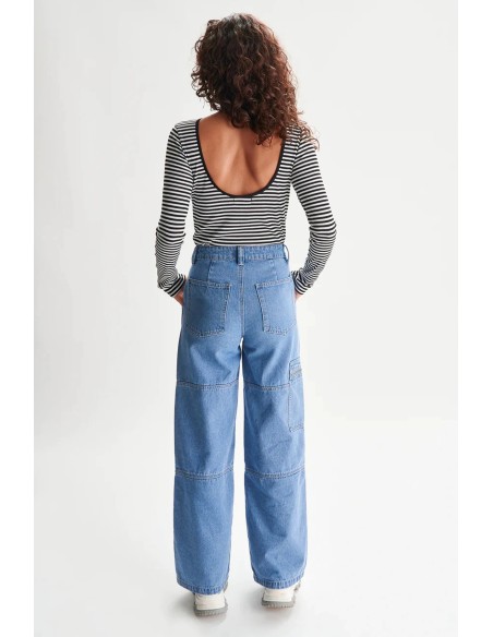 24COLOURS Denim Blue Pants Γυναικείο Τζιν Παντελόνι - 80350-blue