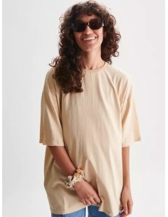 24COLOURS Oversized Plain Γυναικείο T-shirt Beige - 12124a