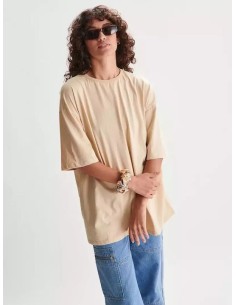 24COLOURS Oversized Plain Γυναικείο T-shirt Beige - 12124a 2