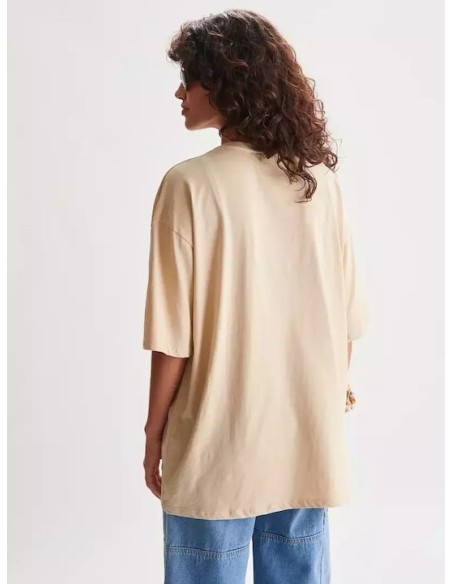 24COLOURS Oversized Plain Γυναικείο T-shirt Beige - 12124a