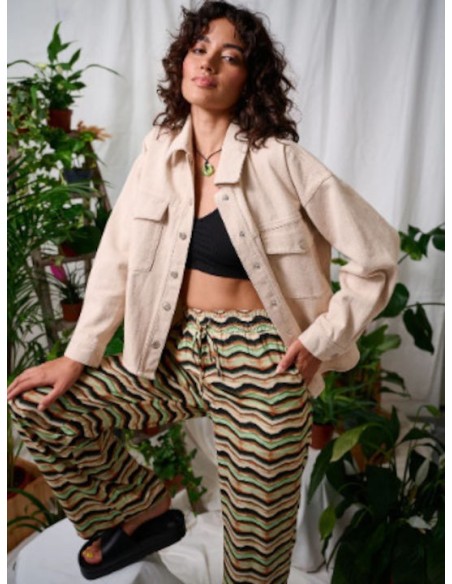 24COLOURS Γυναικείο Υφασμάτινο Παντελόνι Πράσινο - 60809