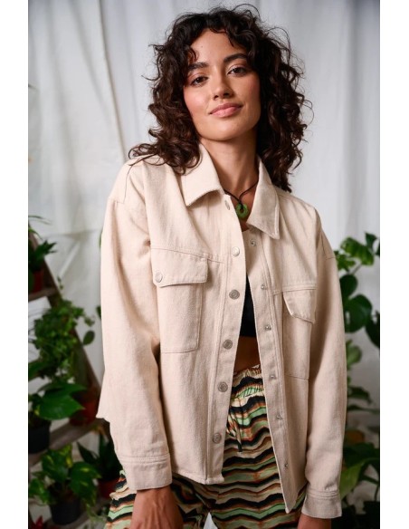 24COLOURS Γυνακείο Jacket Beige - 90456b