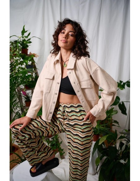 24COLOURS Γυνακείο Jacket Beige - 90456b