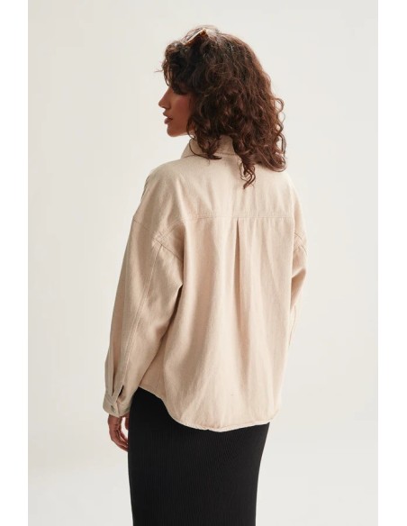 24COLOURS Γυνακείο Jacket Beige - 90456b