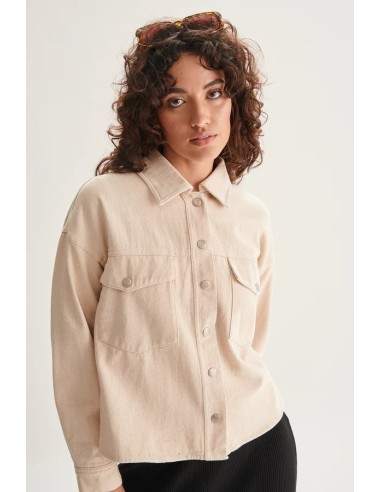 24COLOURS Γυνακείο Jacket Beige - 90456b