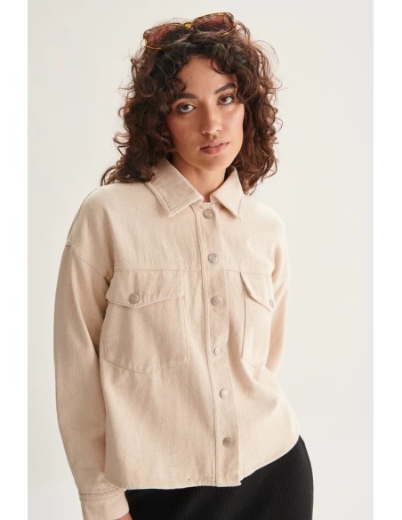 24COLOURS Γυνακείο Jacket Beige - 90456b