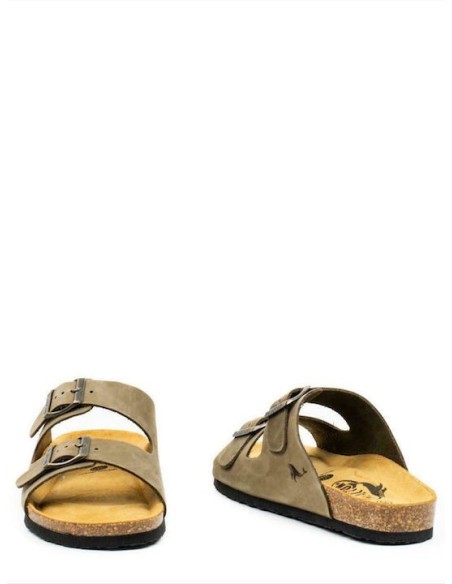 Plakton Eva NOBUCK Δερμάτινα Γυναικεία Σανδάλια Ανατομικά σε Χακί Χρώμα - 180010-kaki