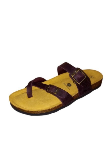 Plakton Eva APURE Δερμάτινα Γυναικεία Σανδάλια Ανατομικά σε Μπορντώ Χρώμα - 181032-burdeos