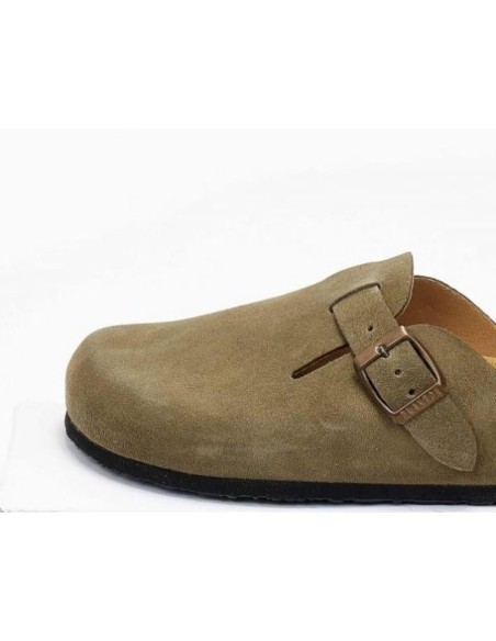 Plakton Eva AFELPADO Δερμάτινα Γυναικεία Σανδάλια Ανατομικά σε Light Khaki Χρώμα - 181539-khaki