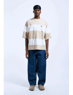 Dr Denim Ανδρικό T-Shirt Curtis Tee - Pale Taupe Stripe -...