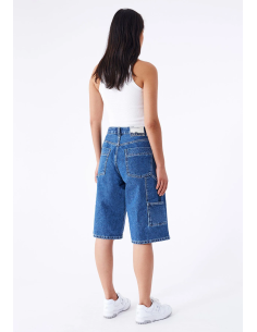 Dr Denim Bree Worker Pebble Mid Stone Shorts- 2410105 2