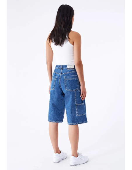 Dr Denim Bree Worker Pebble Mid Stone Shorts- 2410105