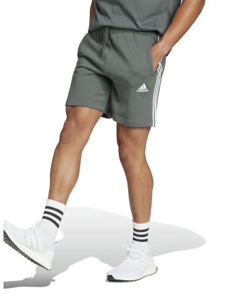 adidas Essentials French Terry 3-Stripes Grey Shorts - IX2371