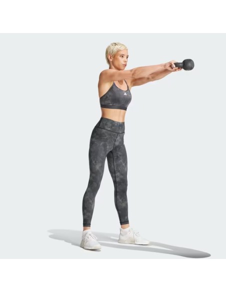 adidas AEROREACT TRAINING ESSENTIALS LIGHT SUPPORT TIE-DYE FLOWER-PRINT BRA - IN4304