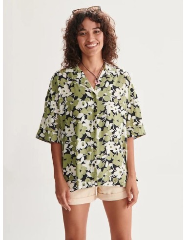 24COLOURS Πράσινο πουκάμισο με φλοράλ...