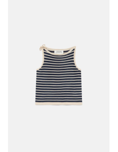 Compania Fantastica Navy Striped Top - 10350 2
