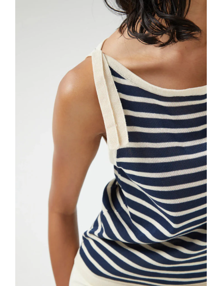 Compania Fantastica Navy Striped Top - 10350