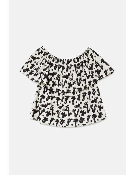 Compania Fantastica Top Μπλουζάκι Ασπρόμαυρο - 40120