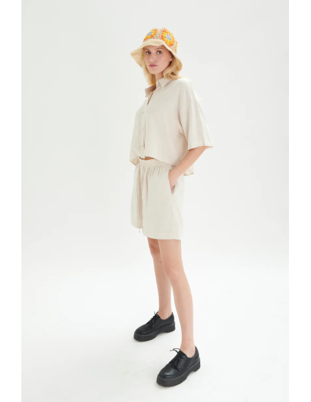 24COLOURS Beige Shorts - 60819a