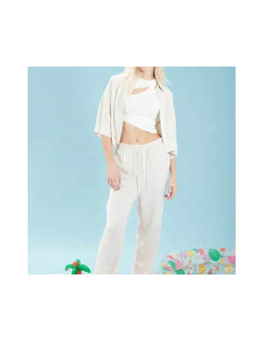 24COLOURS Trousers Beige - 60820a