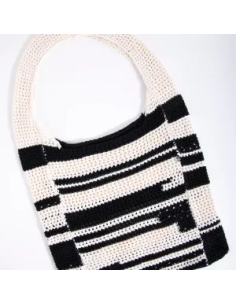 24COLOURS Crochet Bag Black/White - 18795a