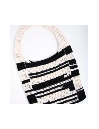 24COLOURS Crochet Bag Black/White -...