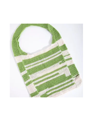 24COLOURS Crochet Bag  Green/White -...