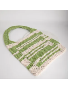 24COLOURS Crochet Bag  Green/White - 18795b 2