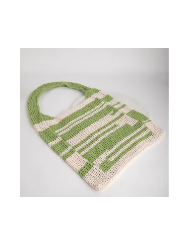 24COLOURS Crochet Bag  Green/White -...