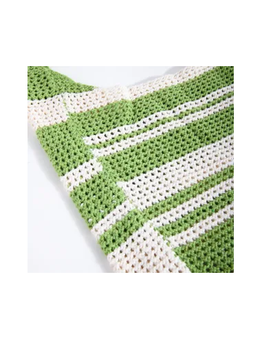 24COLOURS Crochet Bag  Green/White -...