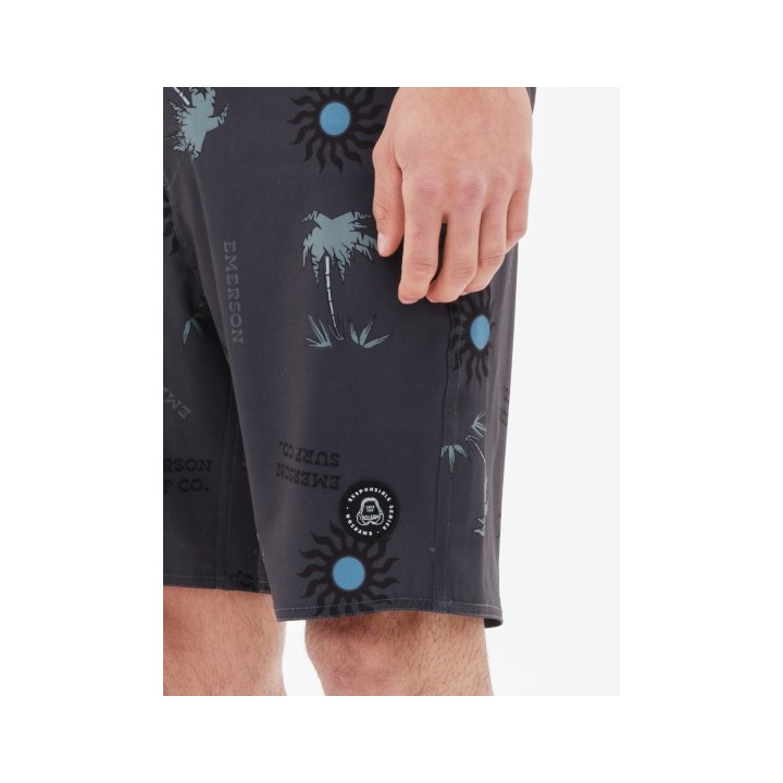 EMERSON SURF CO. ΑΝΔΡΙΚΟ ΑΝΑΚΥΚΛΩΜΕΝΟ BOARDSHORTS 49εκ. pr299 OFF BLACK-221.EM524.25CR