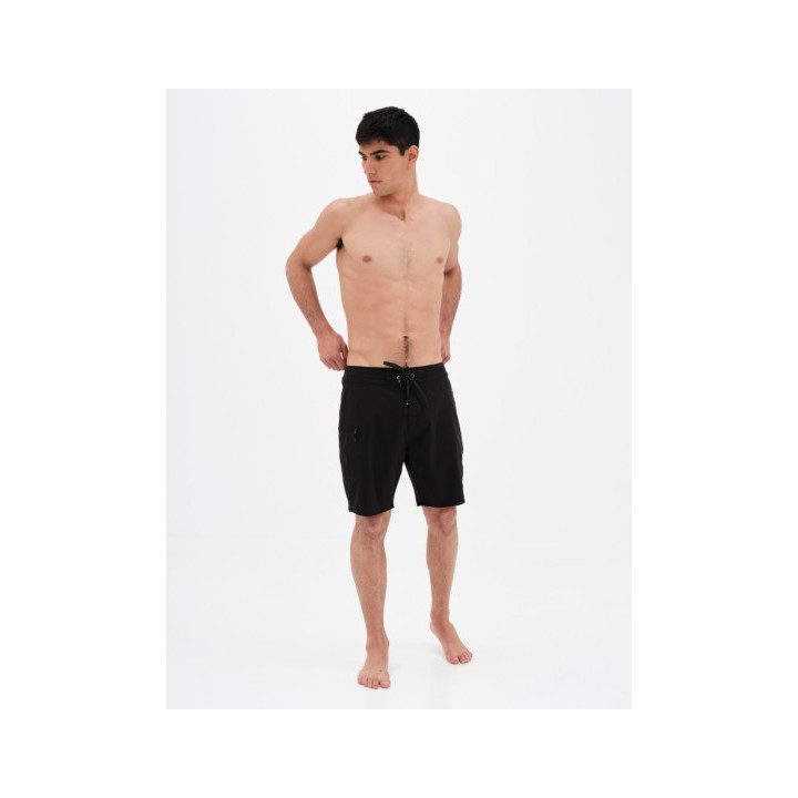 BASEHIT ΑΝΔΡΙΚΟ ΜΟΝΟΧΡΩΜΟ BOARDSHORTS 49cm BLACK-221.BM528.28